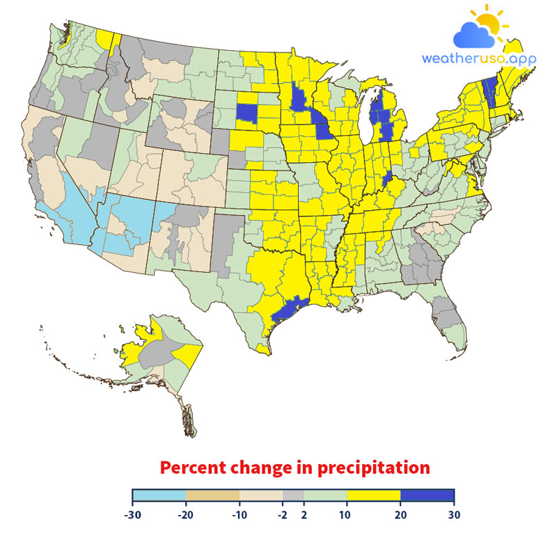 Change in Precipitation in the United States, 1901–2021