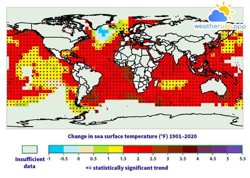 Change in Sea Surface Temperature 1901–2020