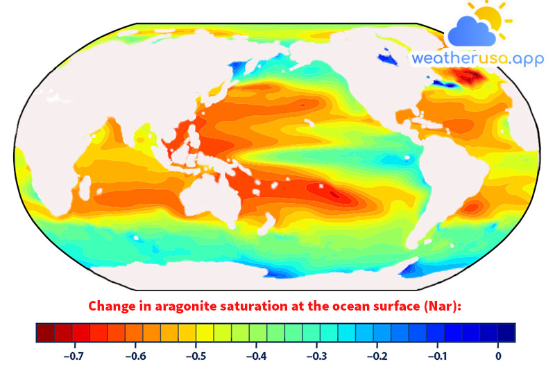 Changes in Aragonite Saturation of the World’s Oceans, 1880–2015